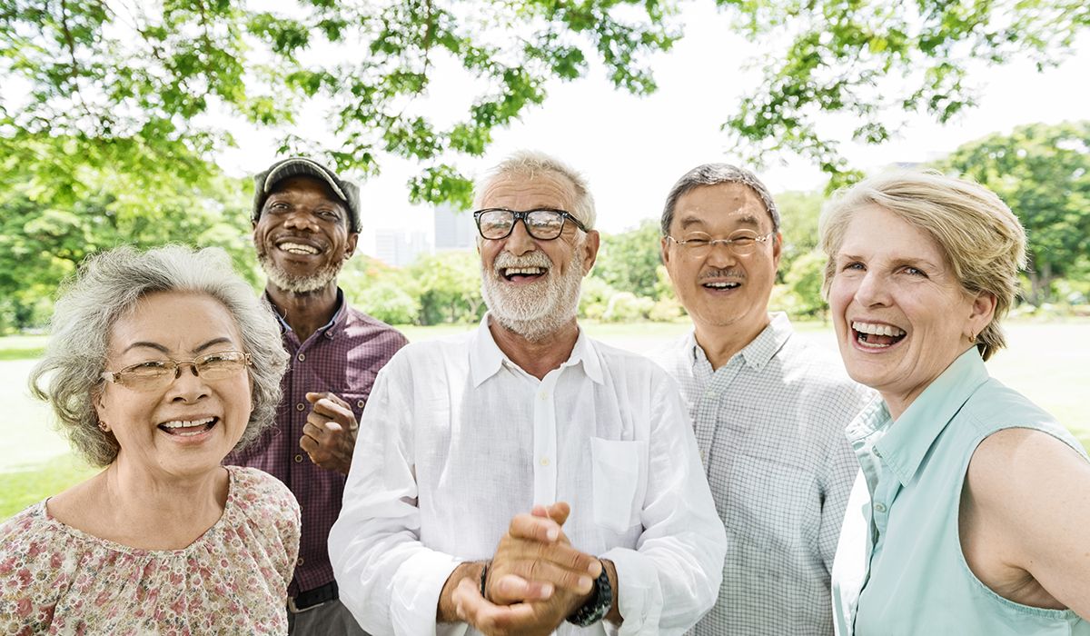 Group of middle age and older people smiling 